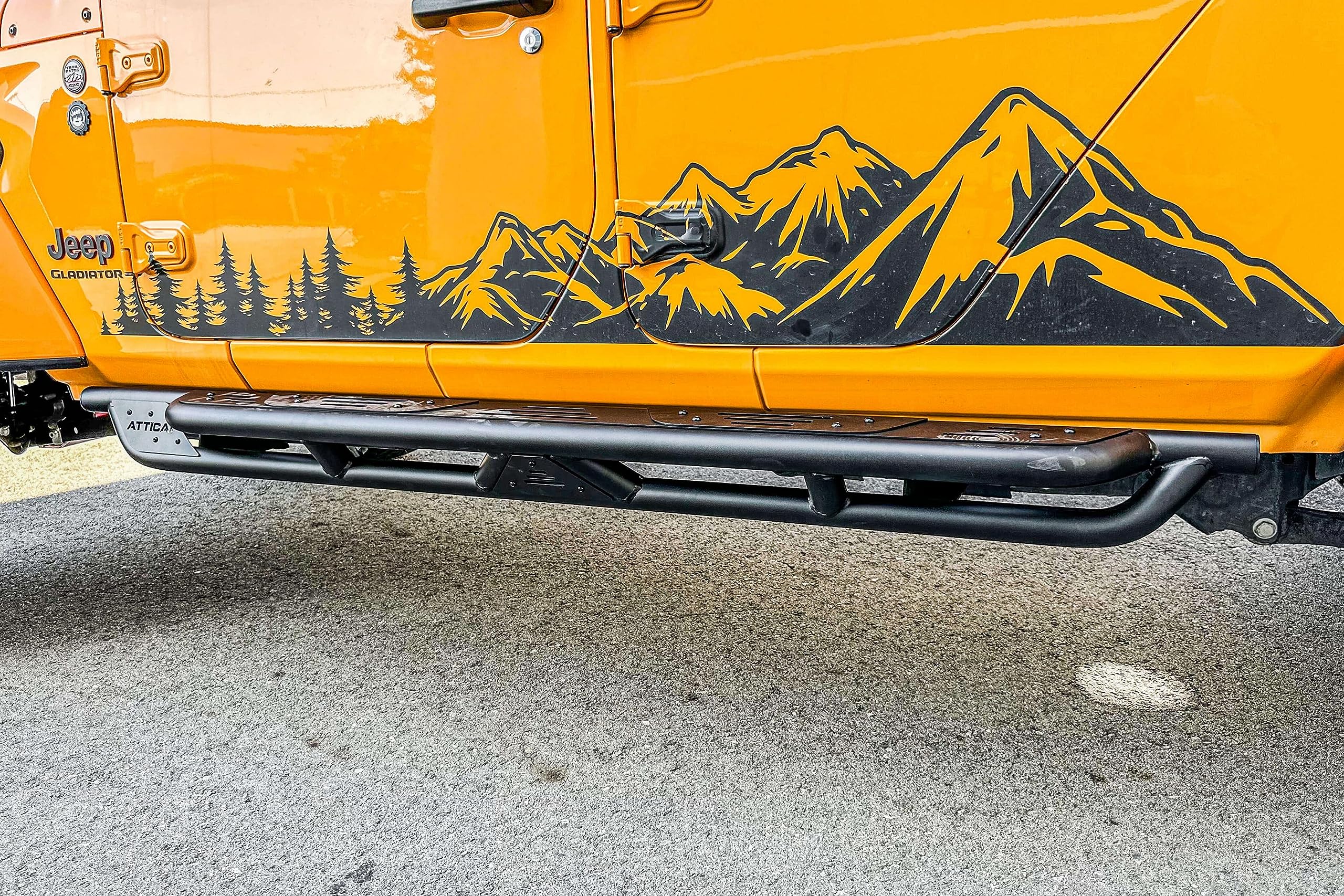 Attica4x4 Cobra Tek - Terra Series Side Steps | Compatible with Jeep Gladiator JT (2019-2023) | Durable Steel with Rugged Style | Textured Black Powder Coat | Off-Road Vehicle Accessory.