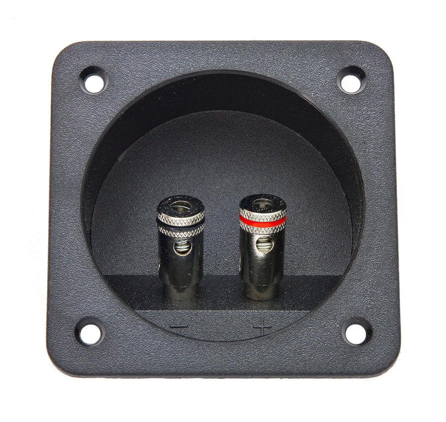 Atrend Speaker Terminal C-Type Spring Loaded/Nickle Plated - Impact Resistant ABS Plastic - Universal Wire Terminals - Works for Both Speaker Boxes & Sub Boxes