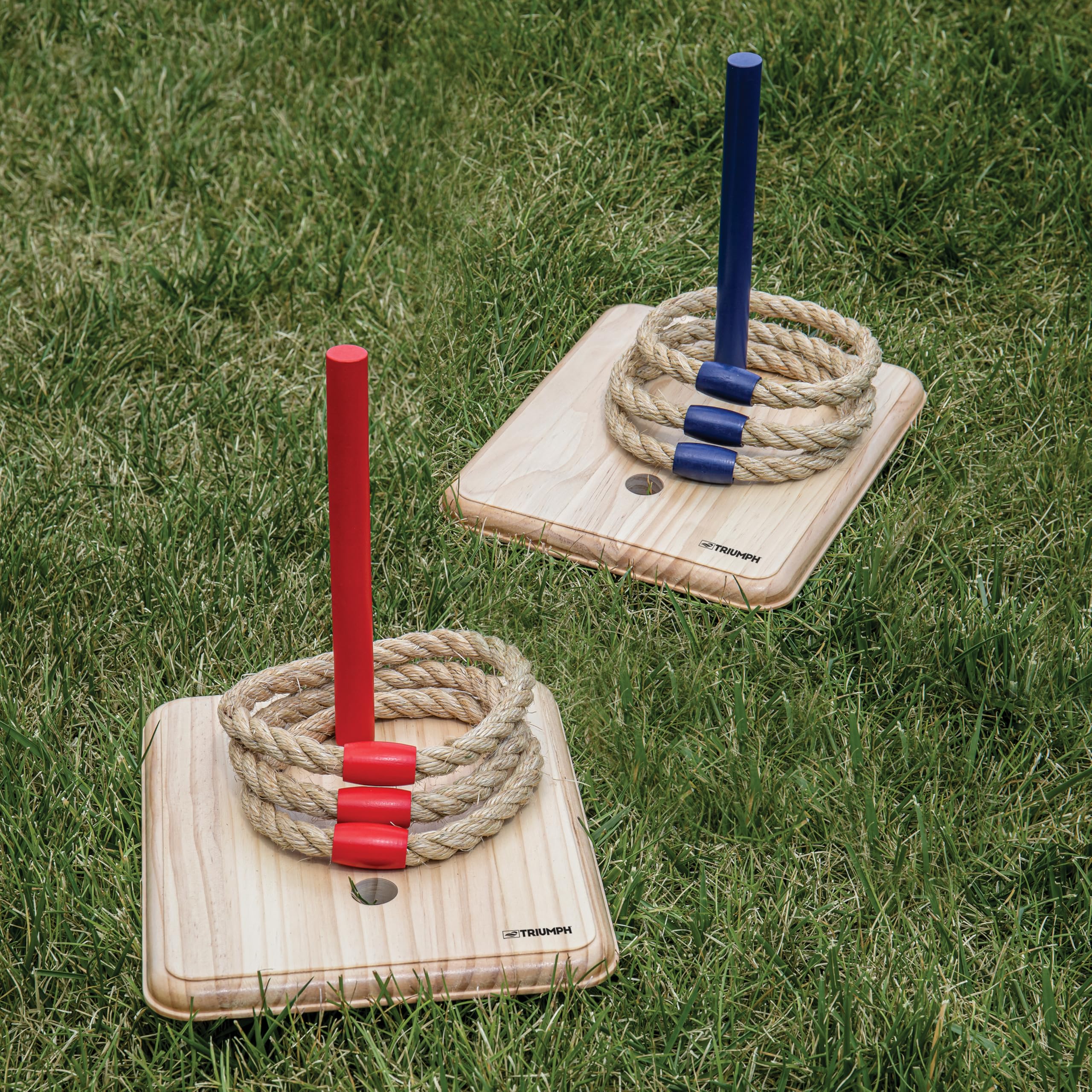 Triumph Premium Triumph Wooden Quoit Set - Includes 2 Targets and 6 Sisal Rope Rings
