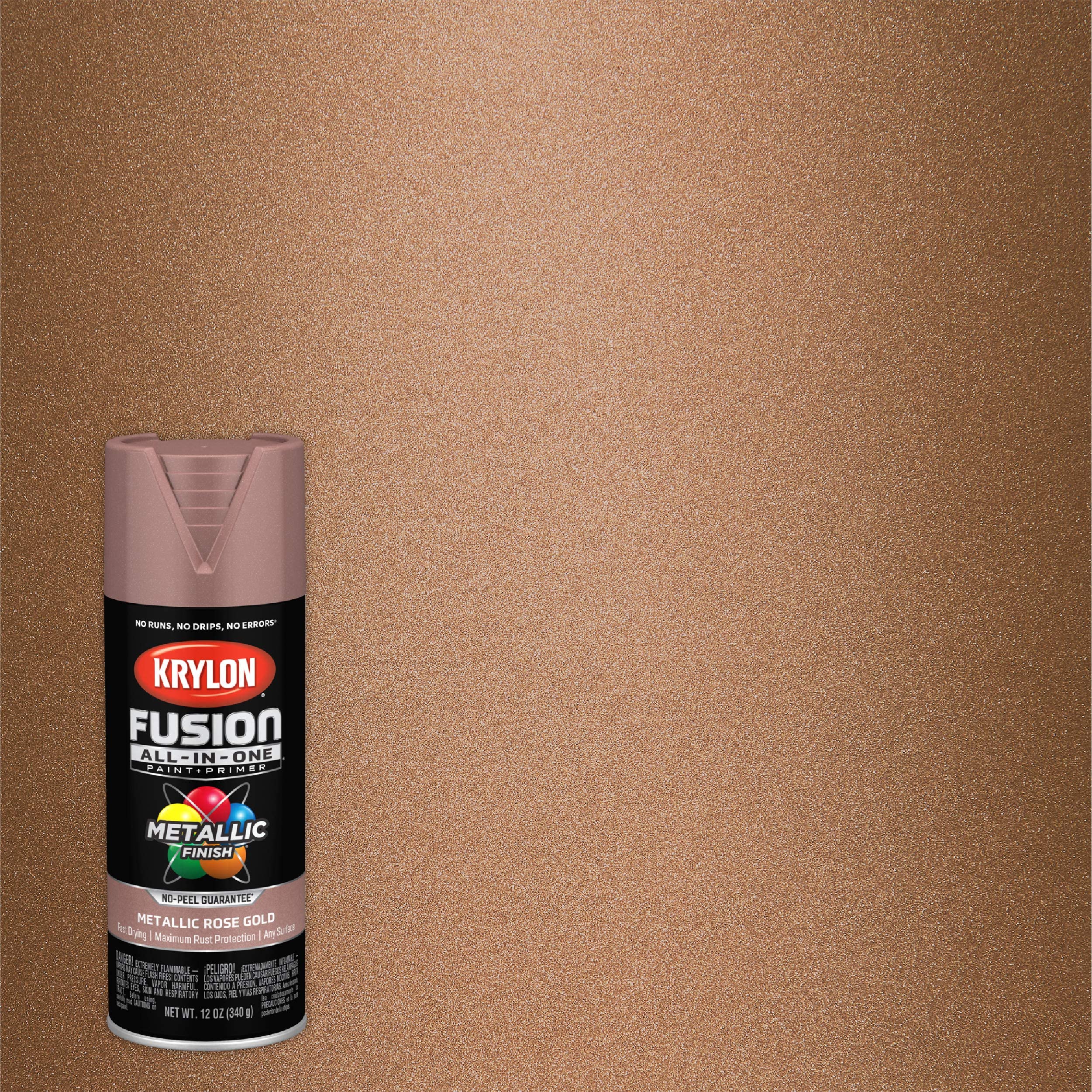 Krylon All-In-One Adhesive Spray Paint for Indoor/Outdoor Use, 12 oz, Rose Gold