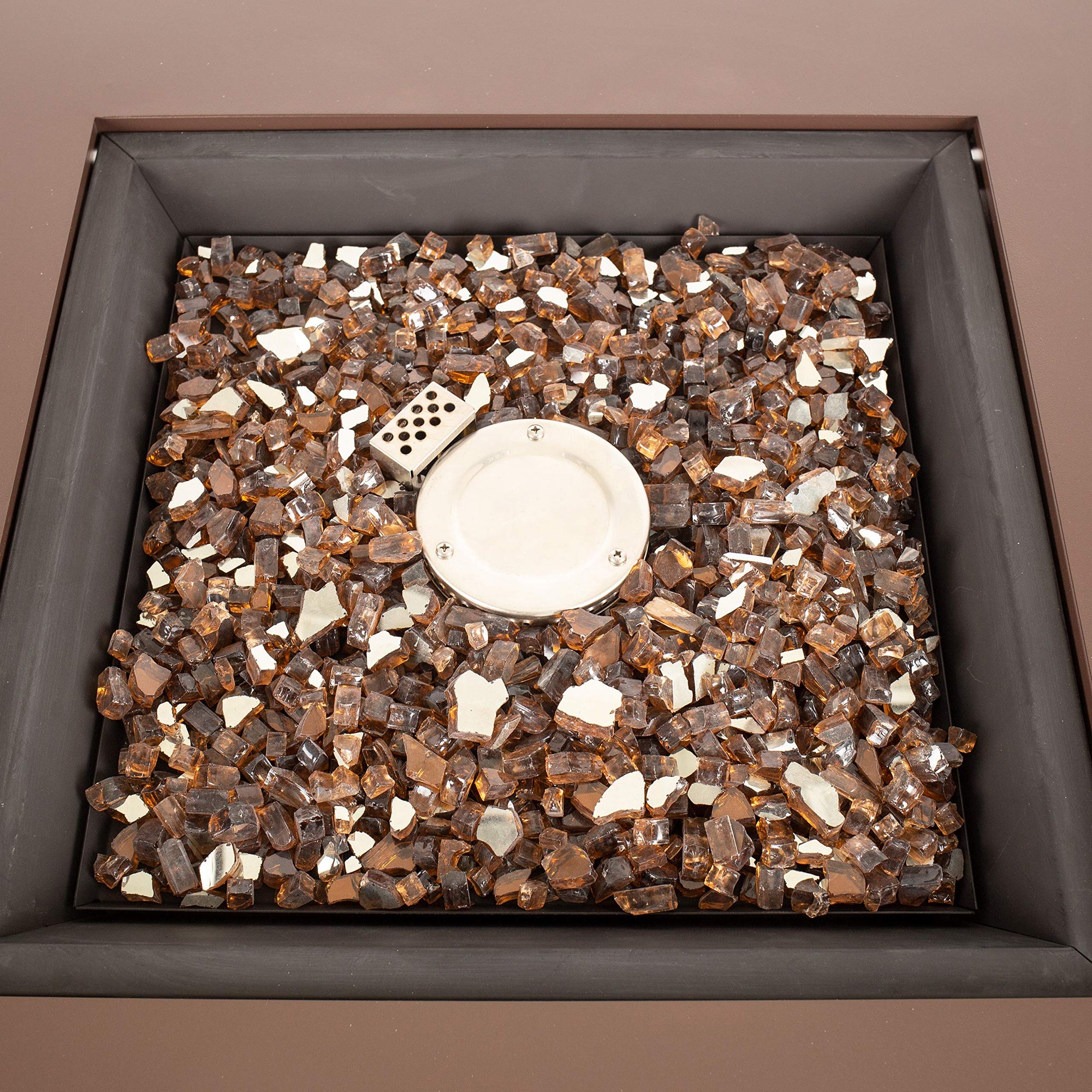 Grant Table Pleasant Hearth OFG007TF Gas Fire Pit, Mocha