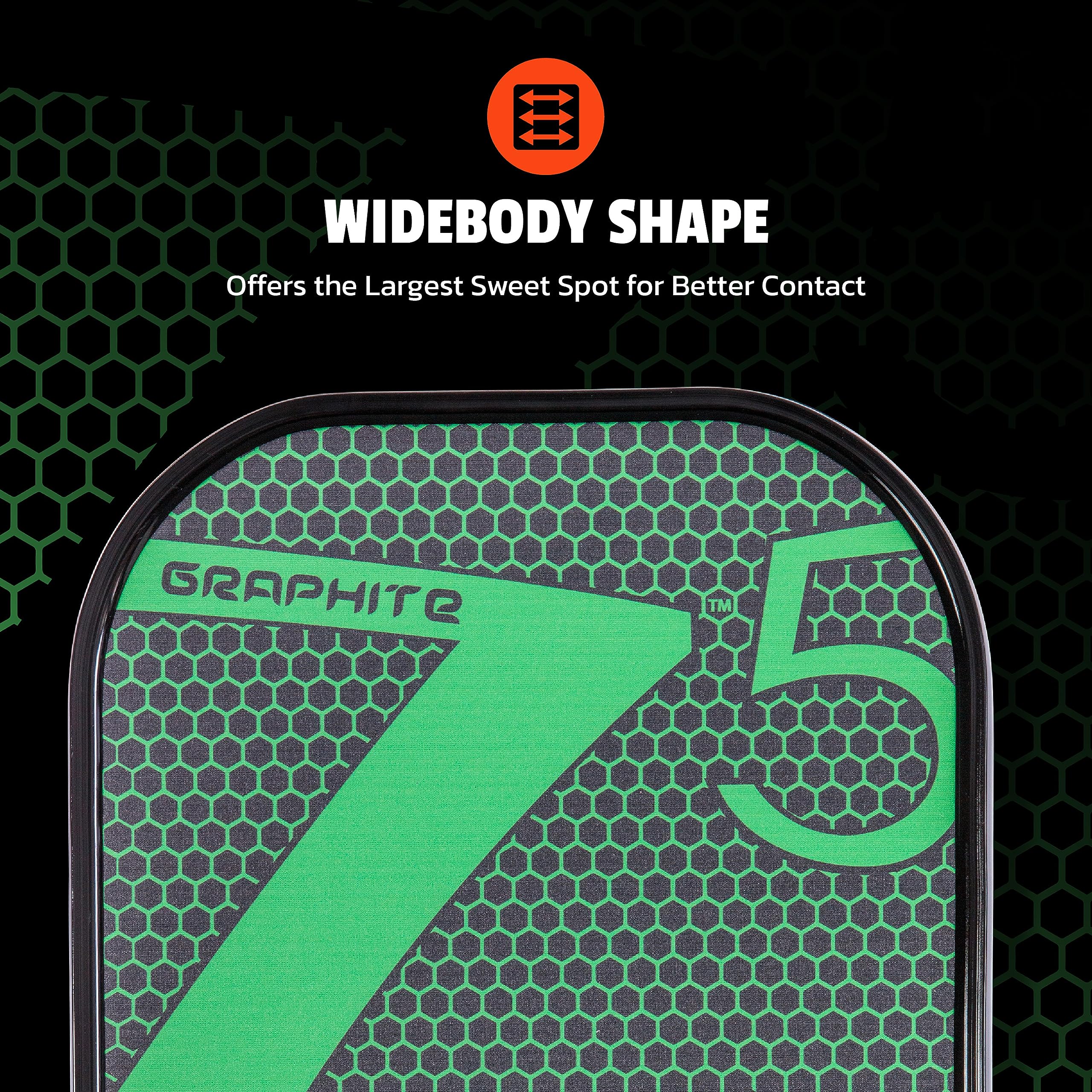 Graphite ONIX Z5 Pickleball Paddle (Graphite Carbon Fiber Face with Rough Texture Surface, Cushion Comfort Grip and Nomex Honeycomb Core for Touch, Control, and Power), Green