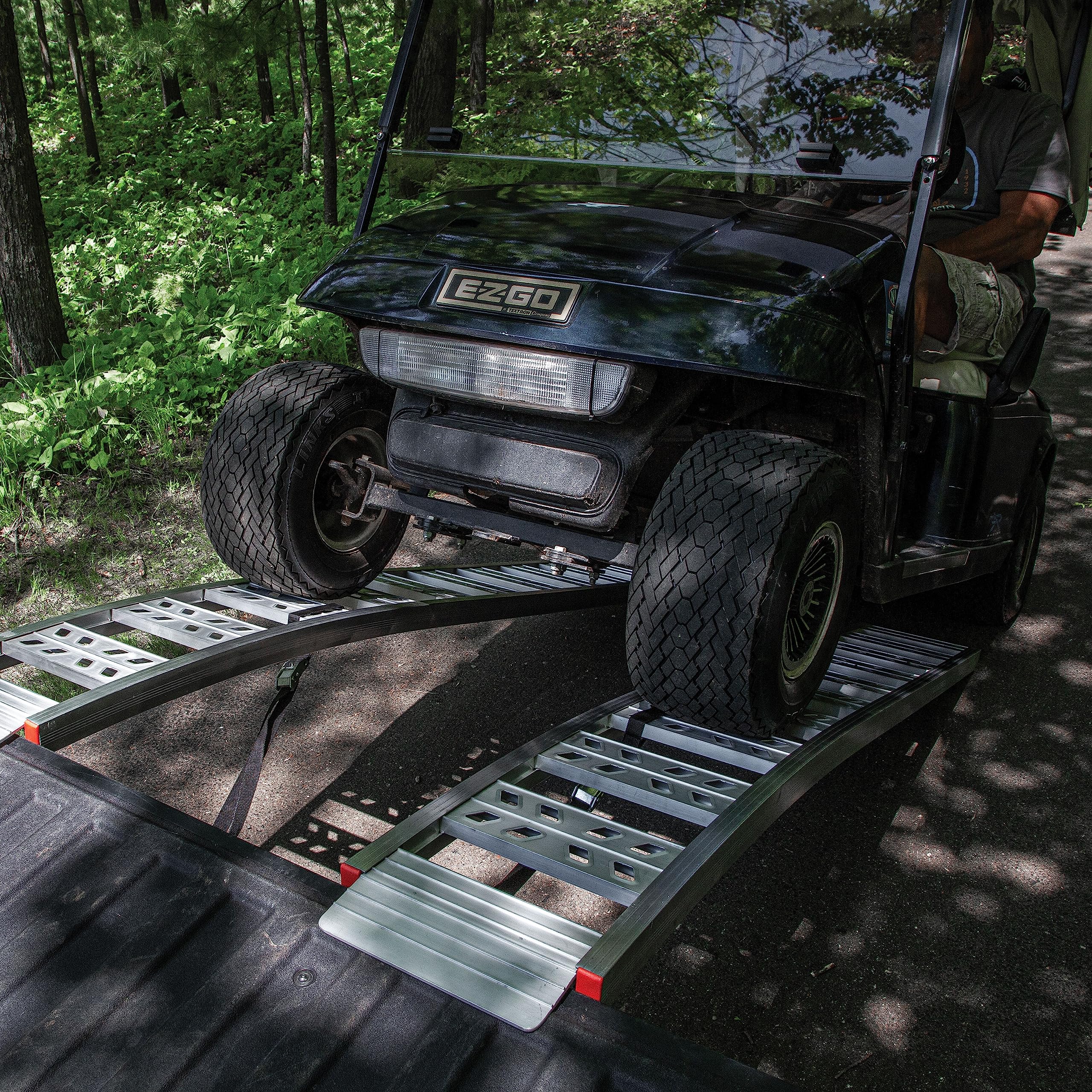90” Yutrax® Arched Ramps, High-Strength Extruded Aluminum, 1500 lb. Load Capacity, Arched Design, ATV/Golf Cart/Riding Lawn Mower Loading, Pair, YR500