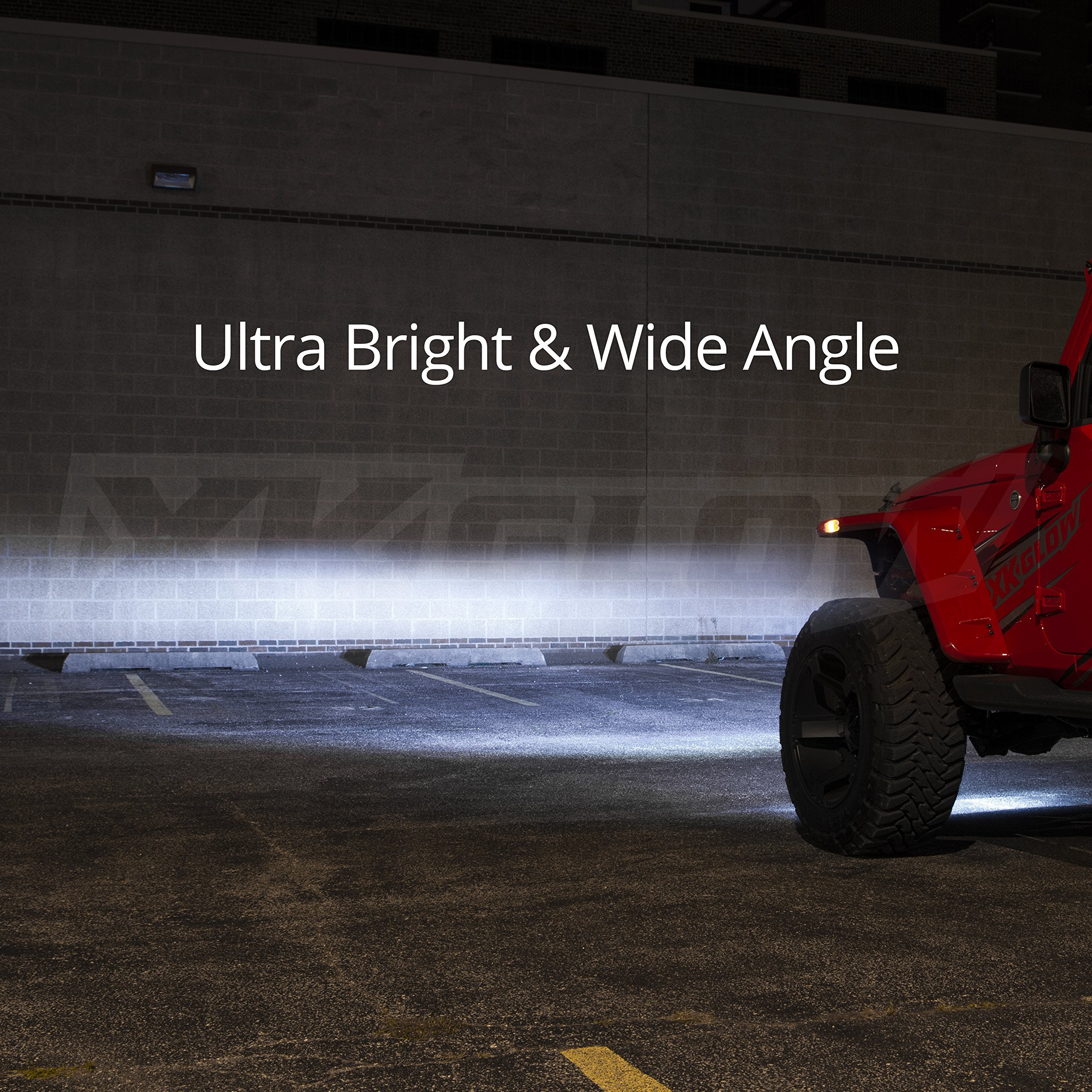 4in XKGLOW LED Fog Light Kit 2pc for Jeep Wrangler JK with Switchback Halo White DRL + Amber Turn Signal