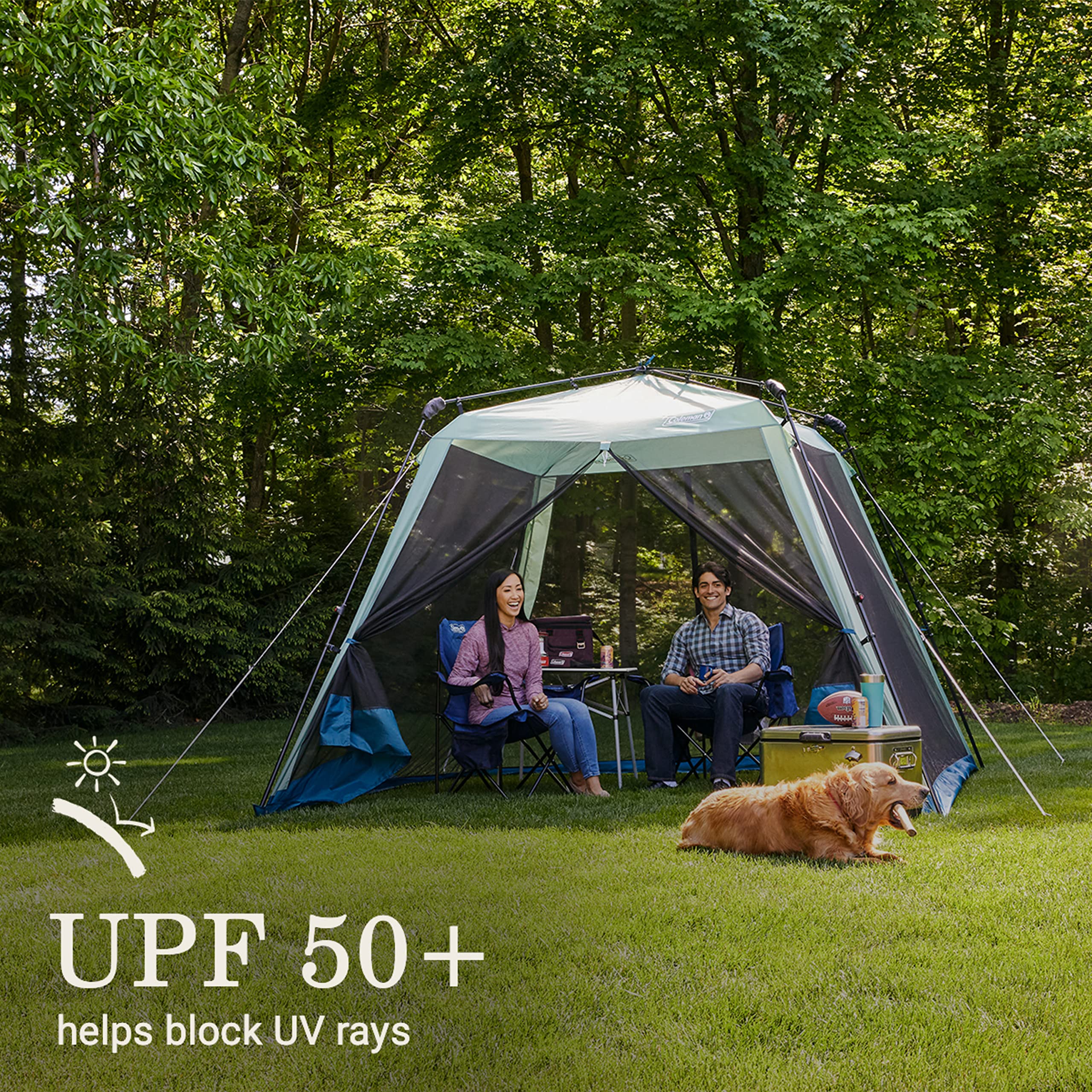 Coleman Portable Skylodge Screenhouse with 1-Minute Setup, Screened Gazebo for Bug-Free Lounging, Outdoor Sun Shade for Picnic, Events, Parties, Camping, & More