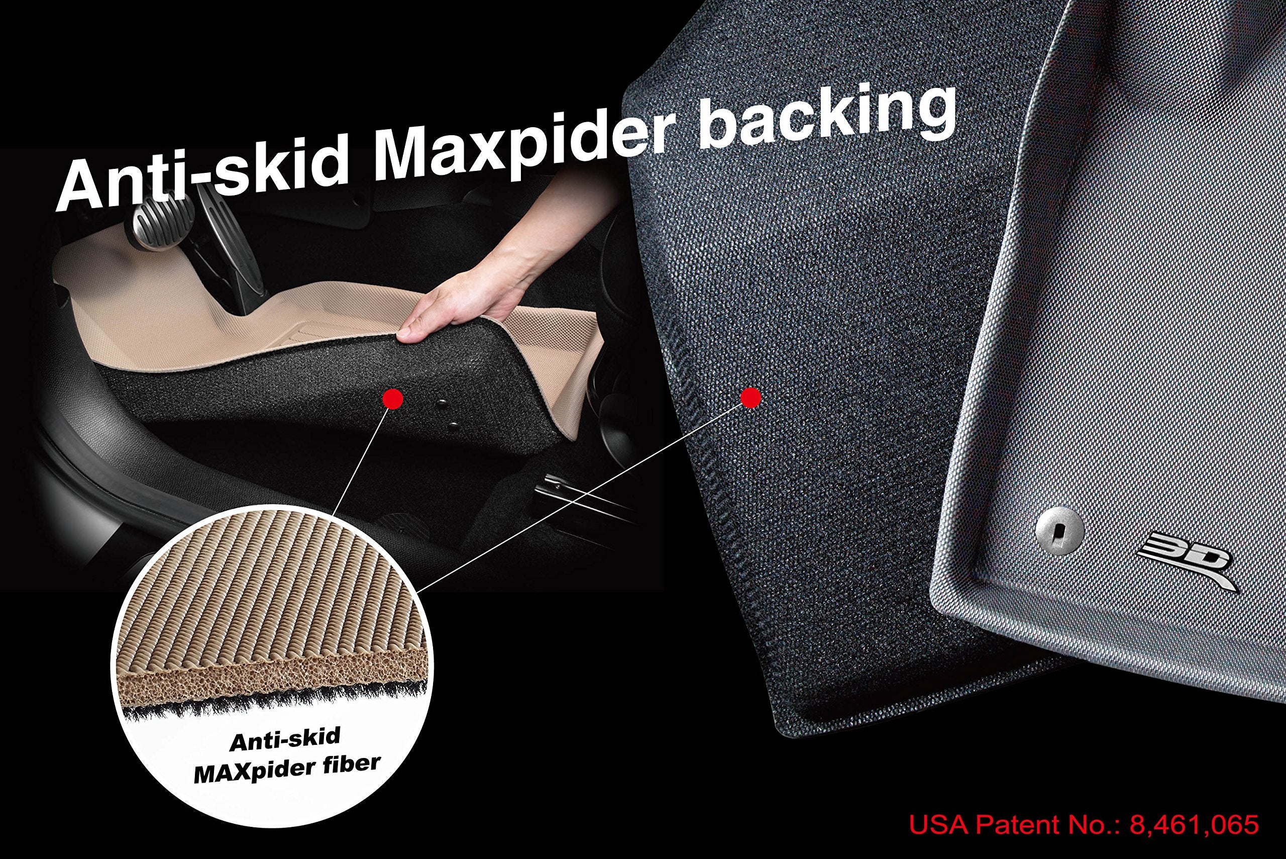 Kagu 3D MAXpider Custom Fit Floor Mat (Gray) for 2008-2012 Lexus/Toyota LX570/ Land Cruiser - 1ST Row