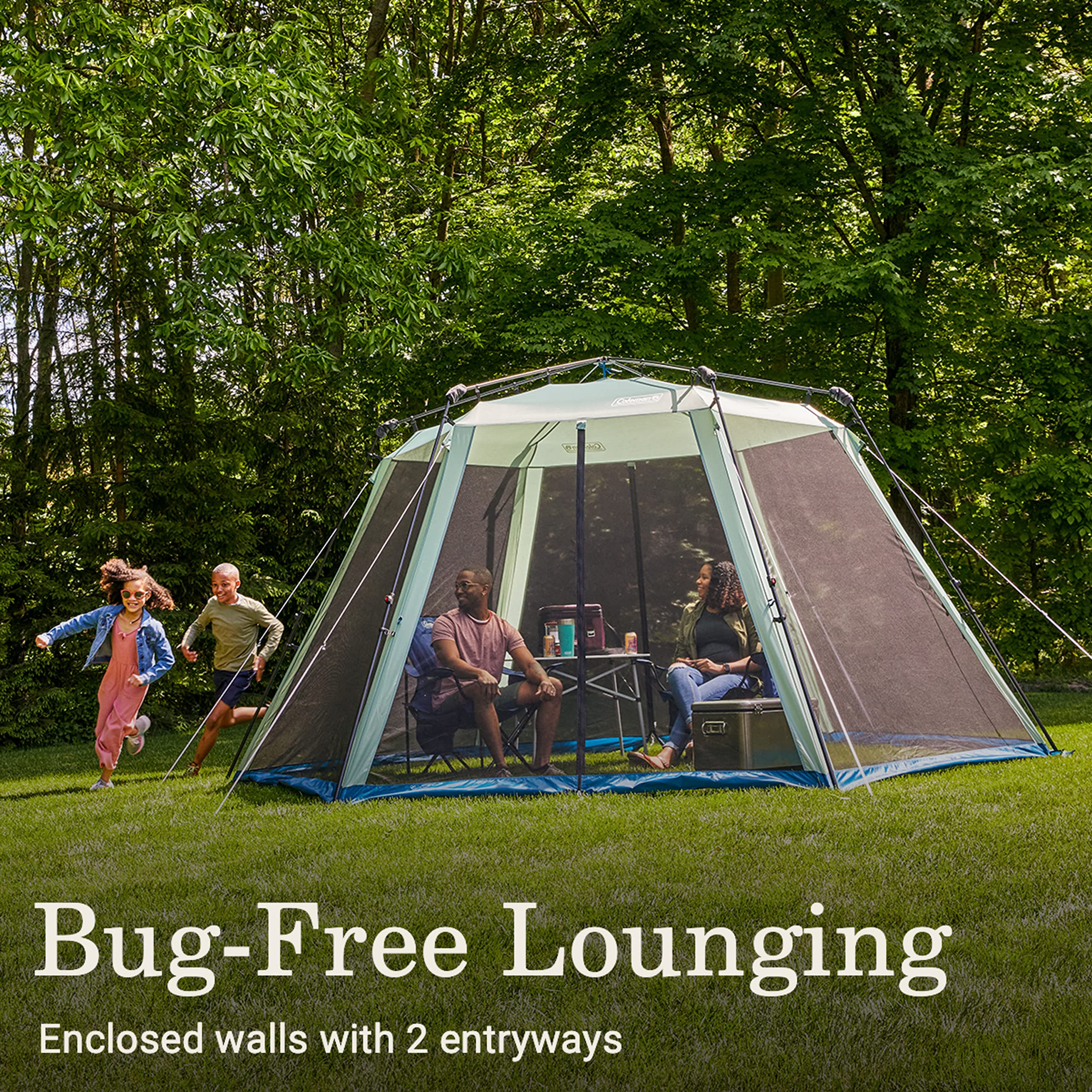Coleman Portable Skylodge Screenhouse with 1-Minute Setup, Screened Gazebo for Bug-Free Lounging, Outdoor Sun Shade for Picnic, Events, Parties, Camping, & More
