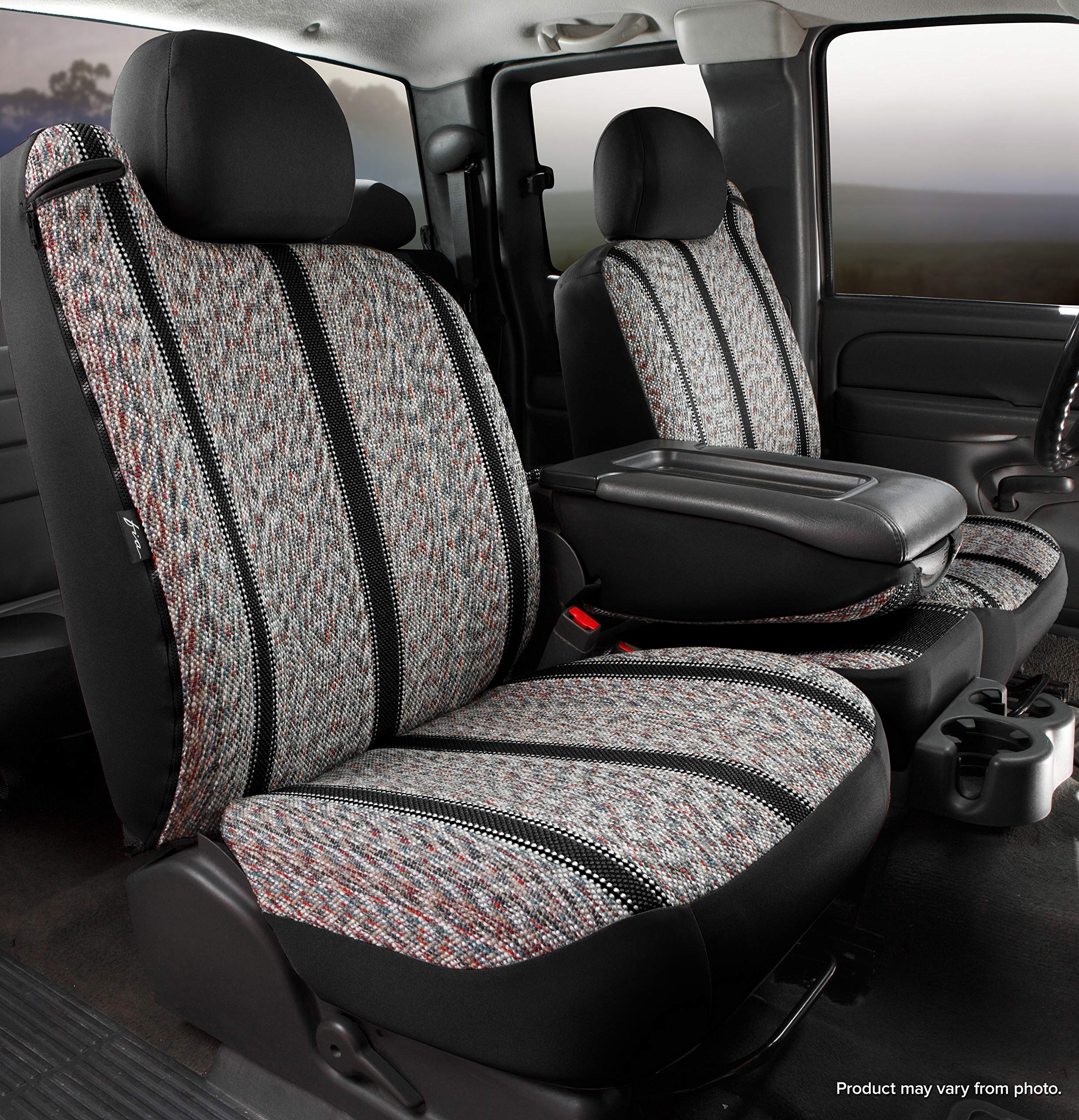 Custom Fit Fia TR48-16 BLACK Front Seat Cover Split Seat 40/20/40 - Saddle Blanket, (Black)
