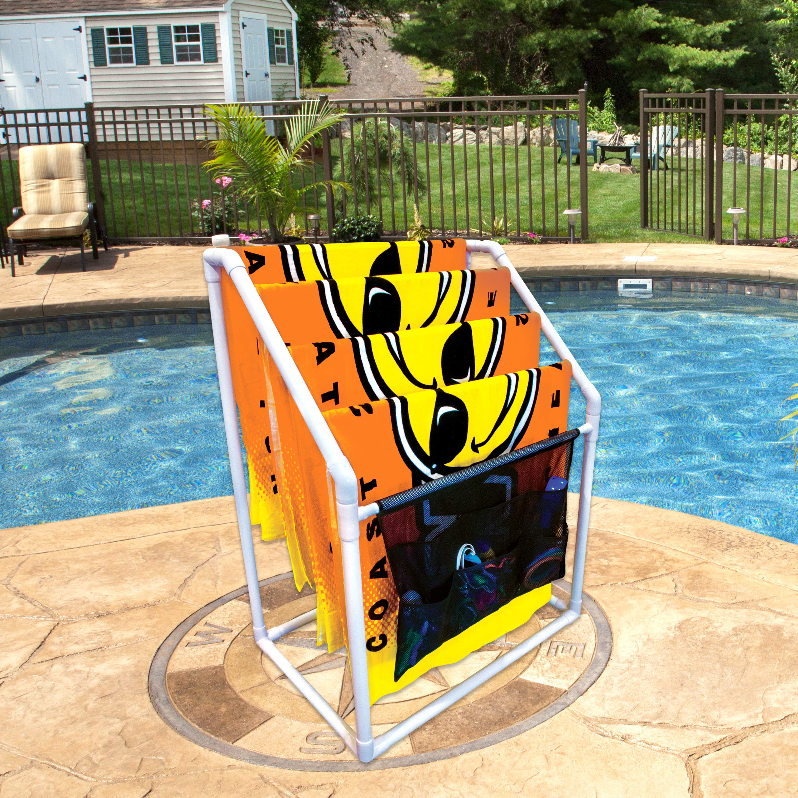 Collapsible Towel Rack - WOW Sports Standing Rack For Beach Towels - Perfect Pool Accessory