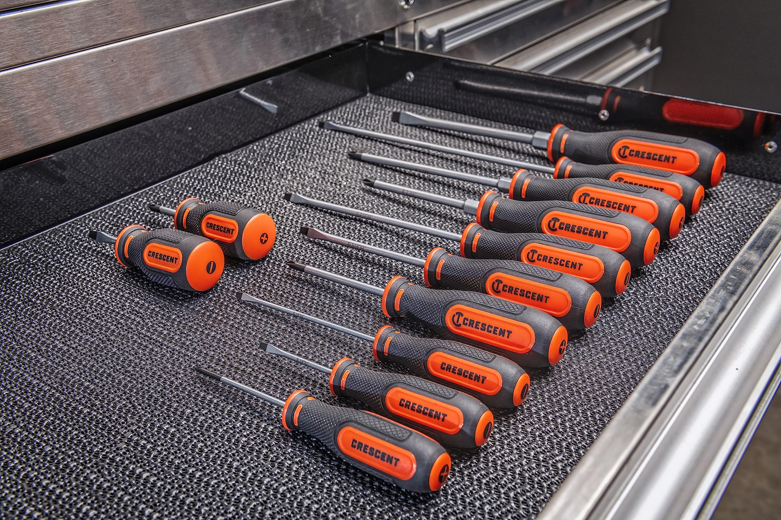 12 Pc. Crescent Dual Material Screwdriver Set with Phillips and Slotted Screwdrivers - CSDS12PCSET