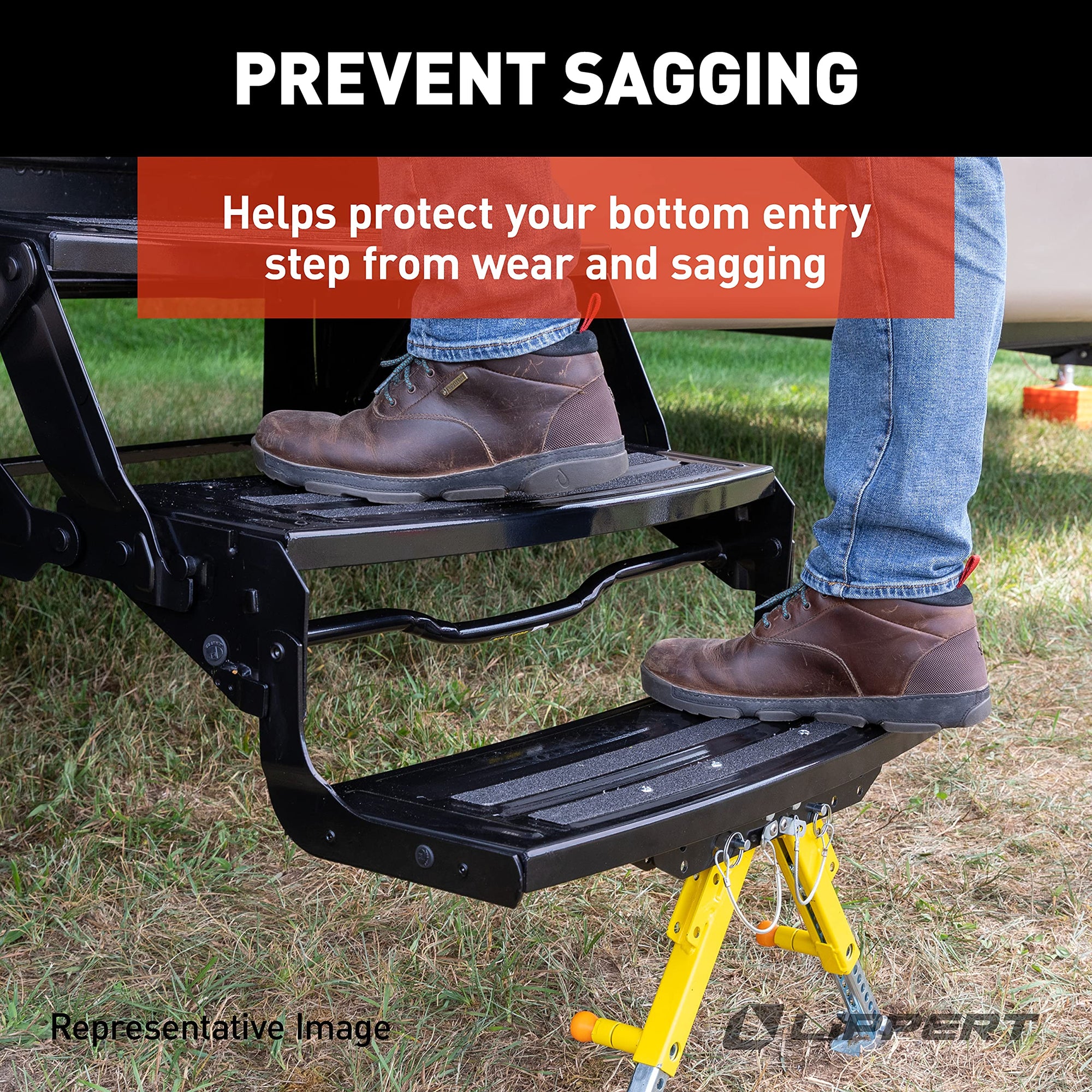 Lippert RV Step Stabilizer Kit Solid Stance for 5th Wheels, Travel Trailers and Motorhomes