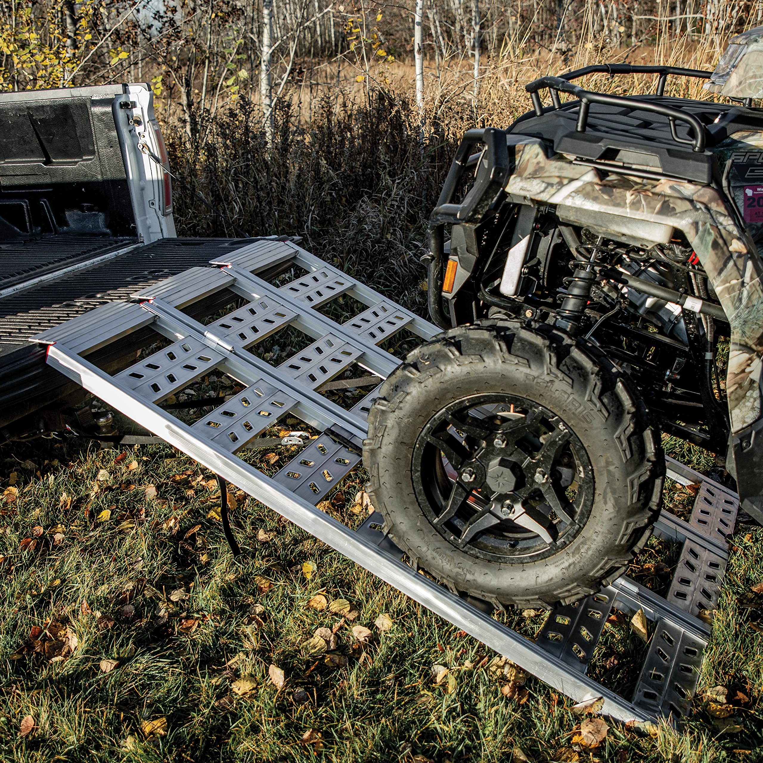 69” YUTRAX® Tri-Fold Ramp, High-Strength Extruded Aluminum, 2200 lb. Load Capacity, Spans Tailgate, Easy Loading, ATV/UTV Loading, YR300