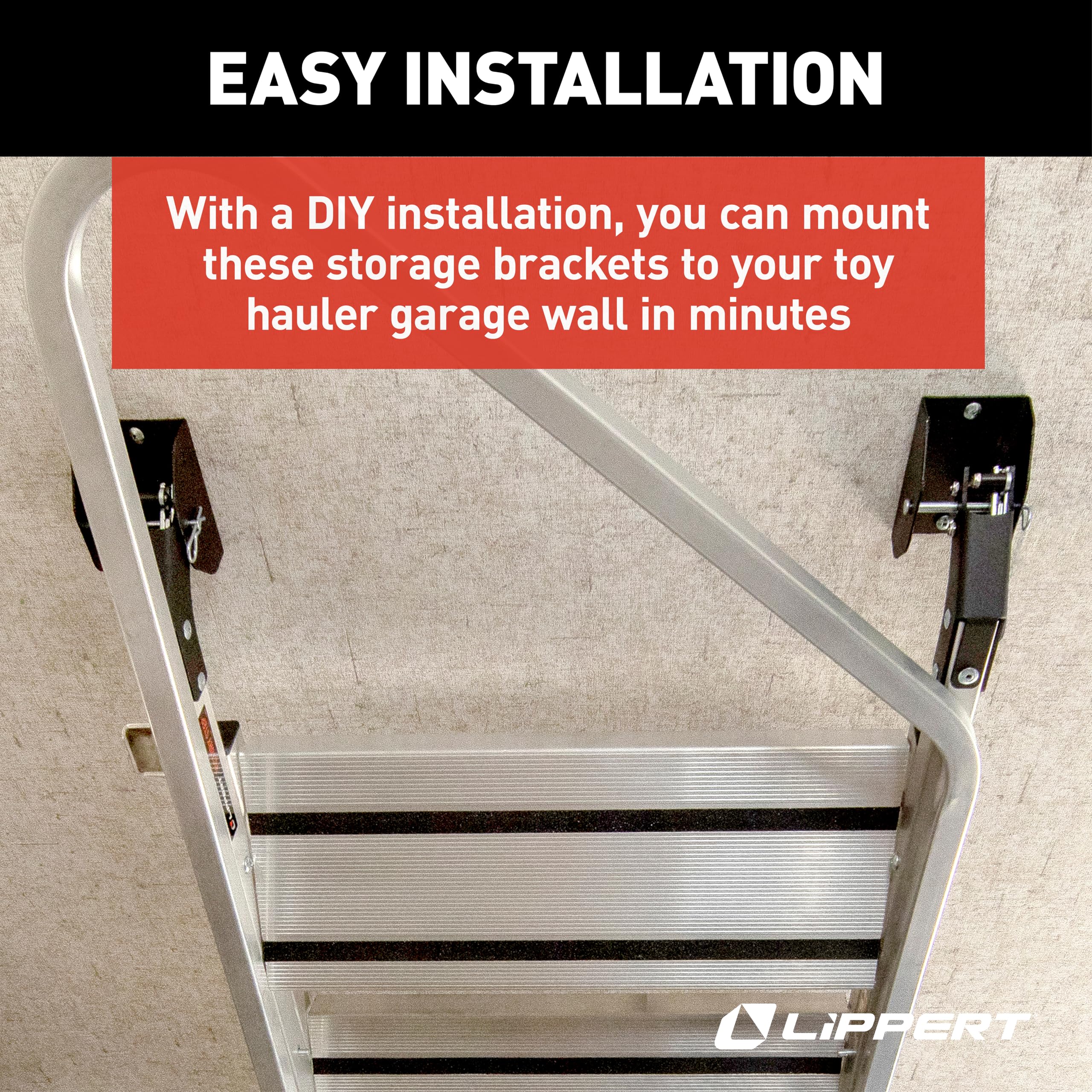Garage Storage Brackets Lippert Victory Step for Toy Haulers, Low Profile, Simple Design, Easy Installation - 2023024503