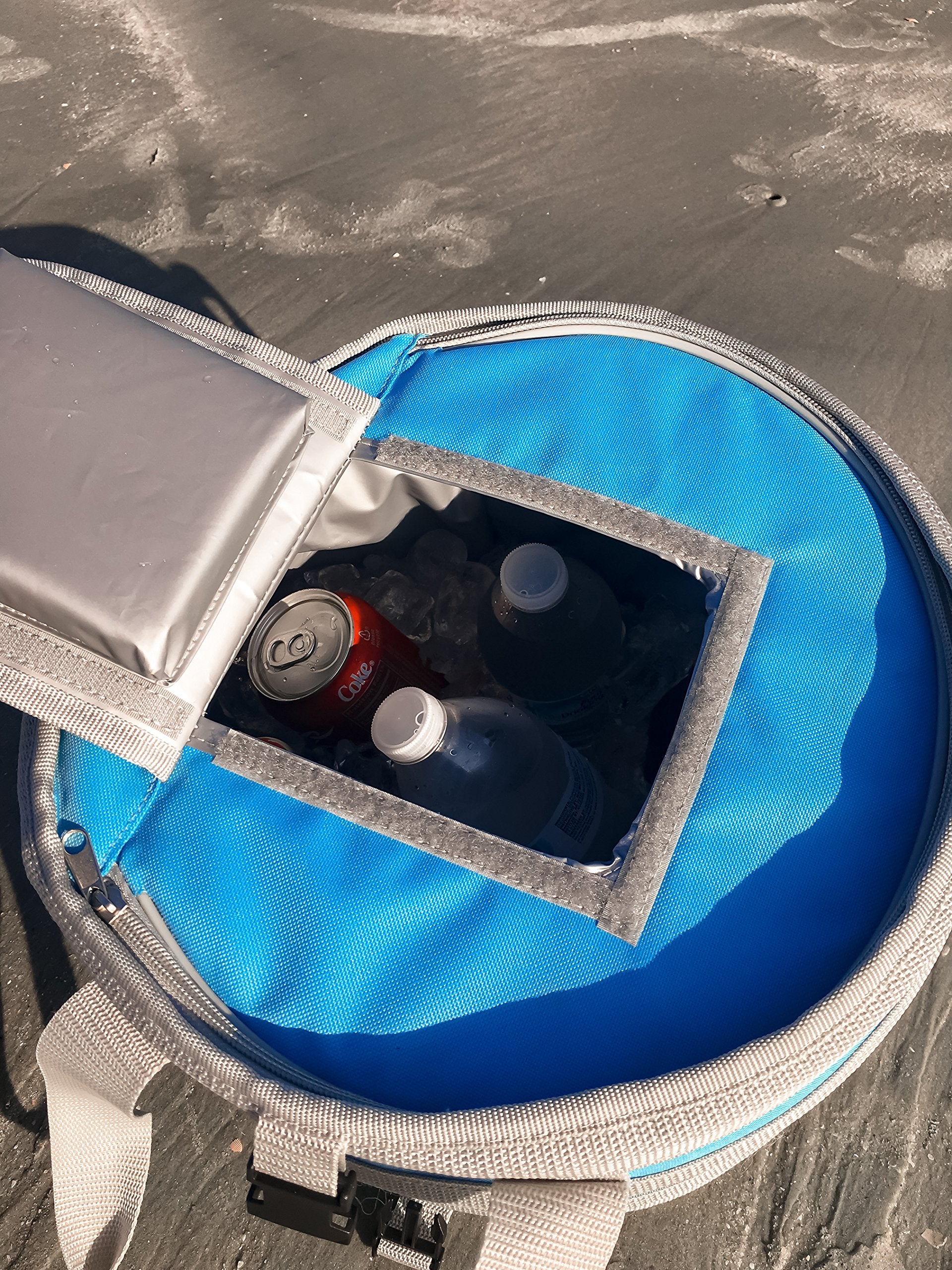 Pop-Up Cooler Camco | Lightweight, Waterproof and Insulated Pops Open for Use and Collapses Flat for Storage | Ideal for The Beach, Pool, Camping, Tailgating and Travel | Blue (51995)