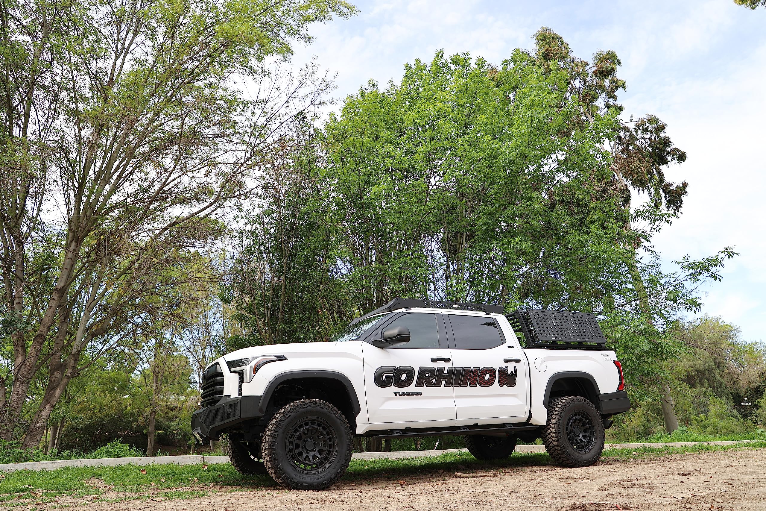 Rockline Go Rhino Rear Full Width Bumper | Mild Steel, Textured Black | 373120T | Fits 2020 - 2025 Jeep Gladiator, Crew Cab