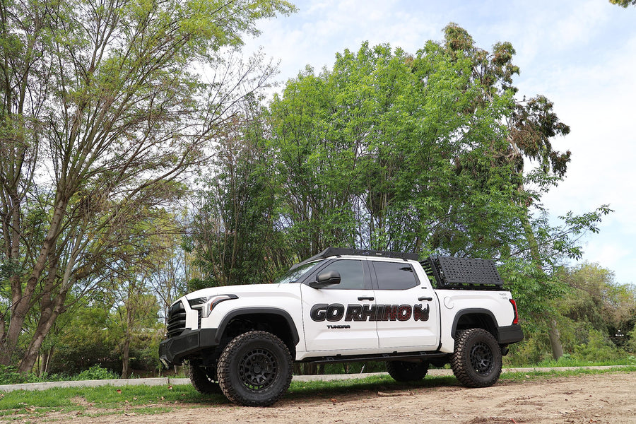 Rockline Go Rhino Rear Full Width Bumper | Mild Steel, Textured Black | 373120T | Fits 2020 - 2025 Jeep Gladiator, Crew Cab