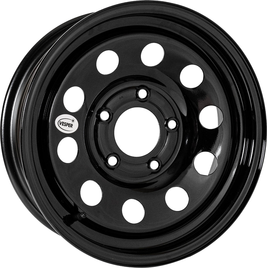 Trailer Wheel Black Steel with Valve Stem 15x6 5x5-3.31" CB Updated SKU : WS-15060550-BM-14777-BX