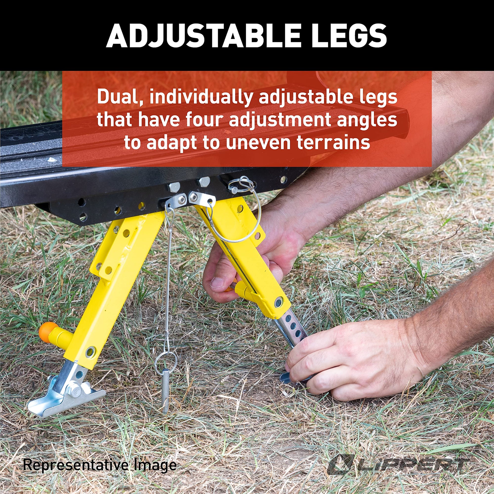 Lippert RV Step Stabilizer Kit Solid Stance for 5th Wheels, Travel Trailers and Motorhomes