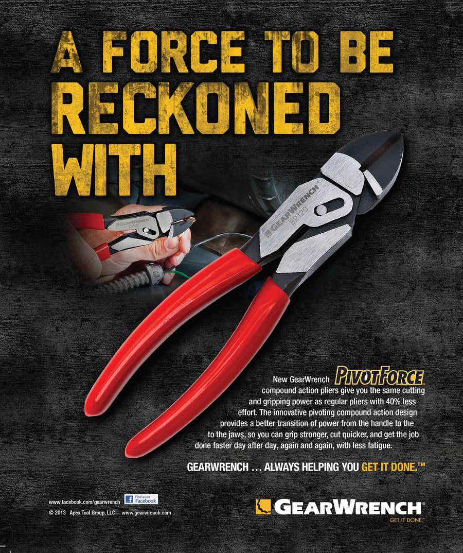 PivotForce™ GEARWRENCH Diagonal Cutting Compound Action Pliers, 8" - 82120
