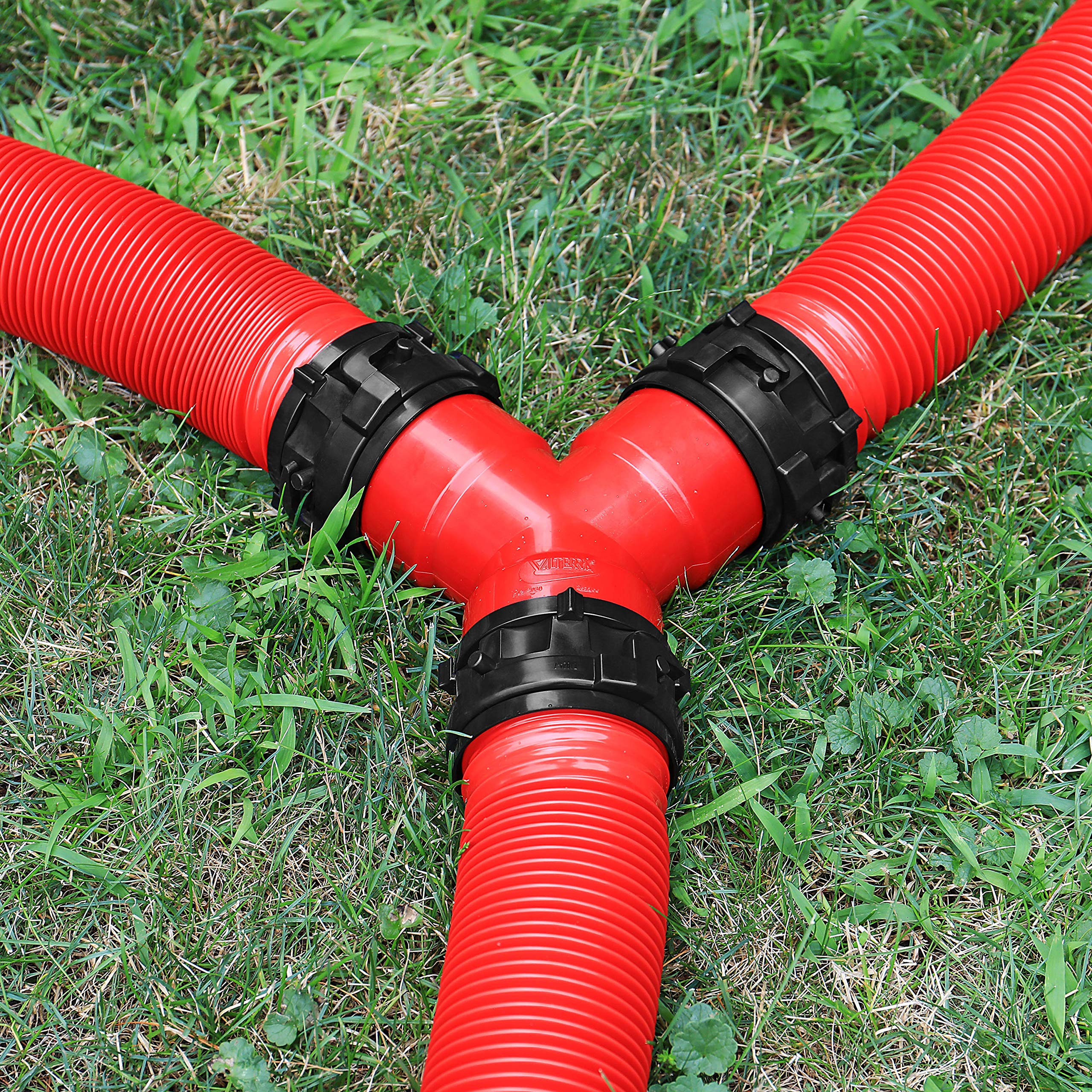 3" Valterra F02-2030 Rotating RV Wye with Bayonet Fittings, Red