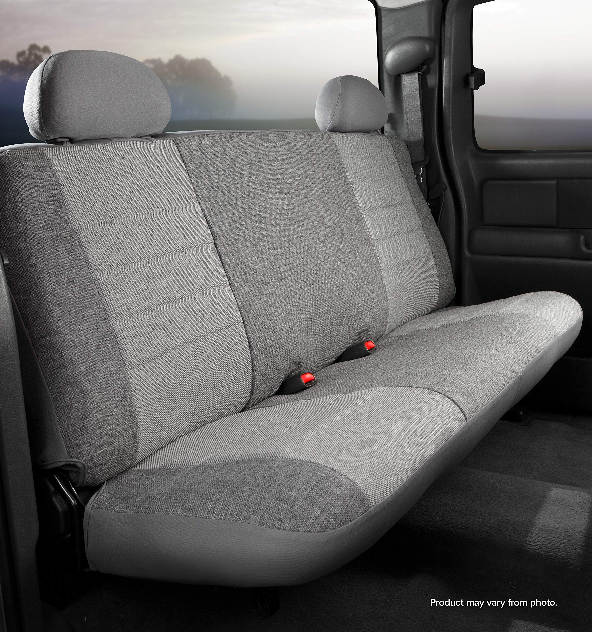 Gray Fia OE35-12 Custom Fit Rear Seat Cover Bench Seat - Tweed (Gray)