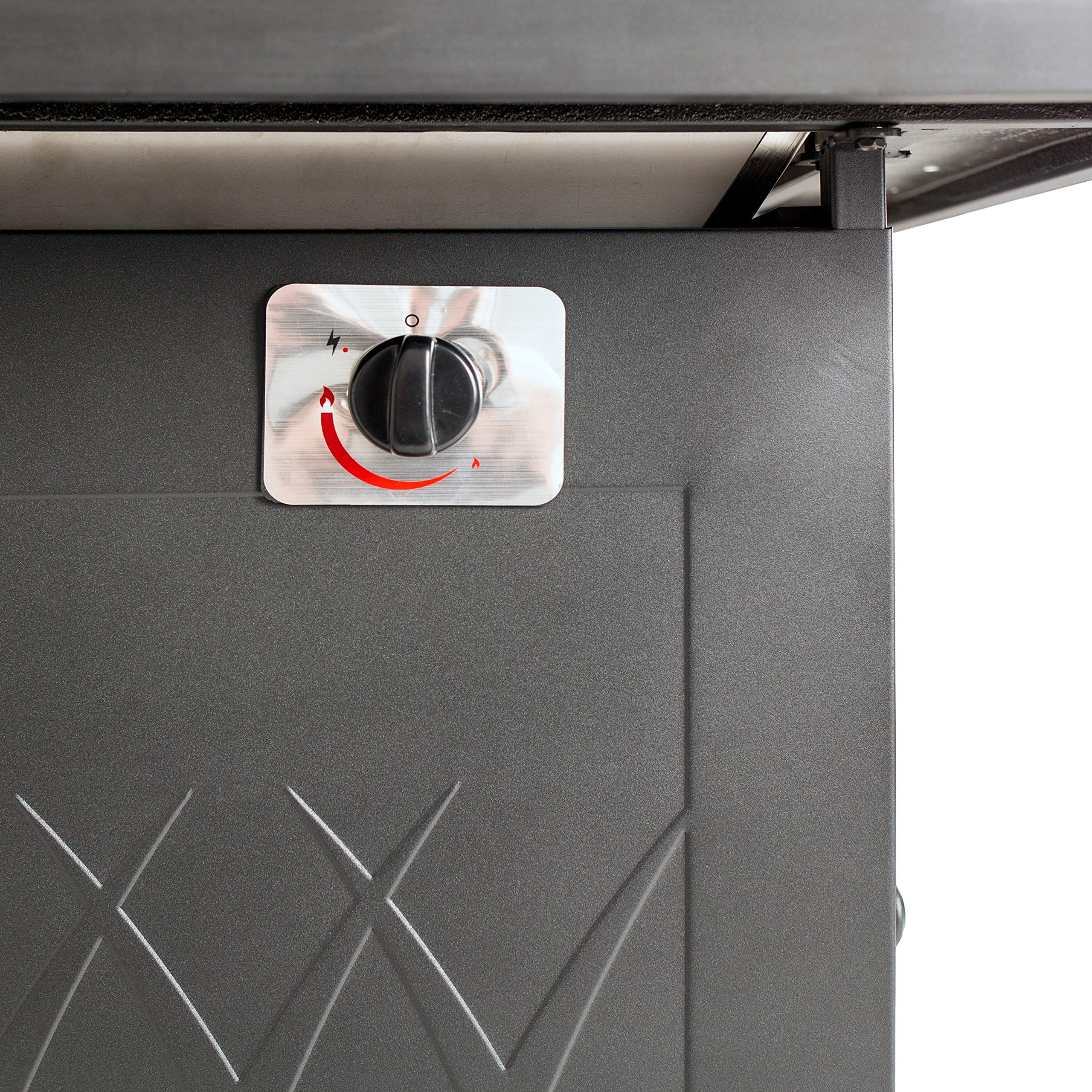 GHP Group Pleasant Hearth OFG824T Atlantis Table Gas Fire Pit, Matte Black/Tile Top