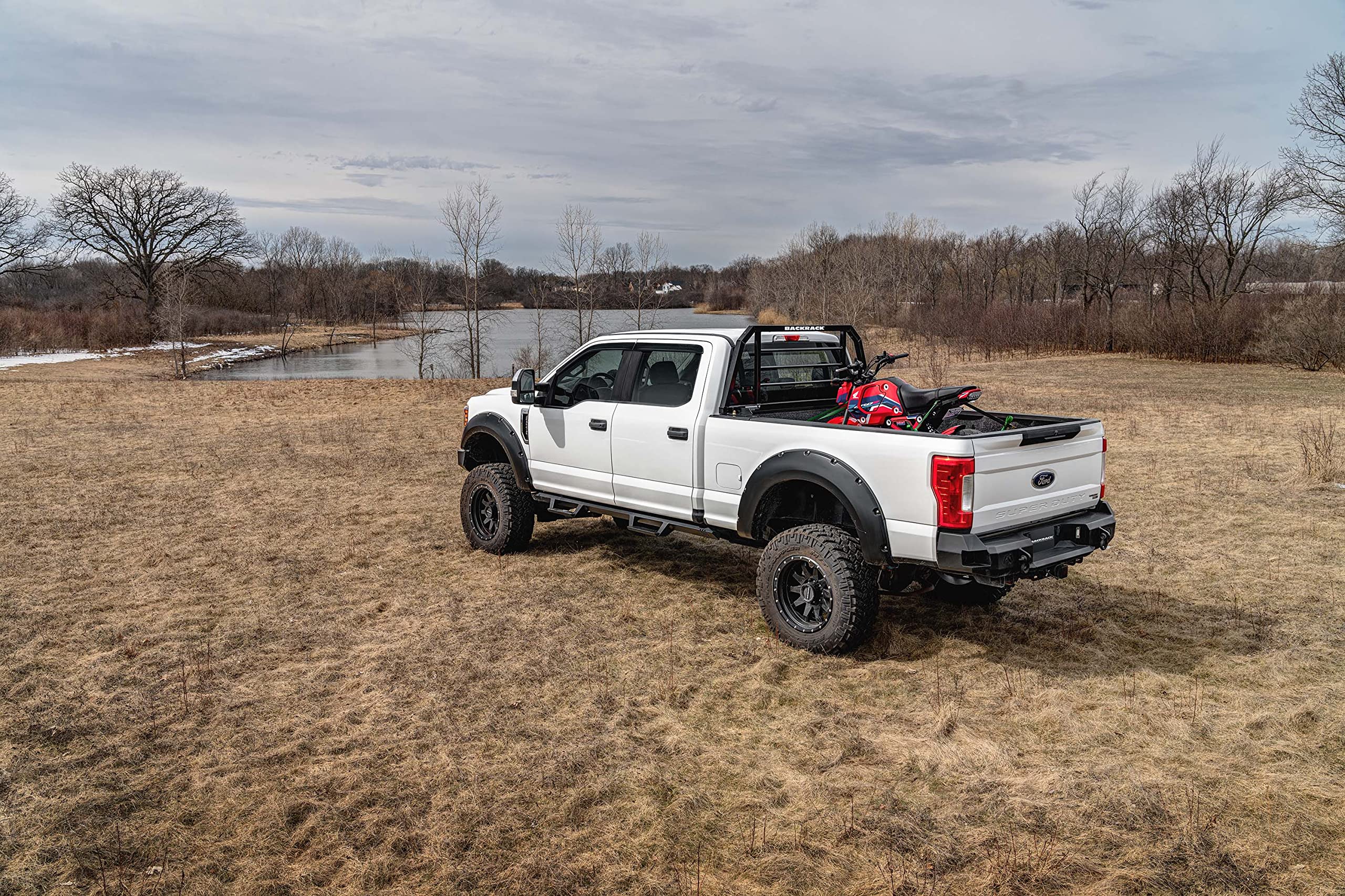 BACKRACK RealTruck SRX Rack Non-Lighted Frame | Black, No Drill | SRX800 | Fits 2020-2025 Chevrolet/GMC Silverado/Sierra 2500/3500 HD; 2004-2025 Nissan Titan; 2000-2007 Toyota Tundra & Others