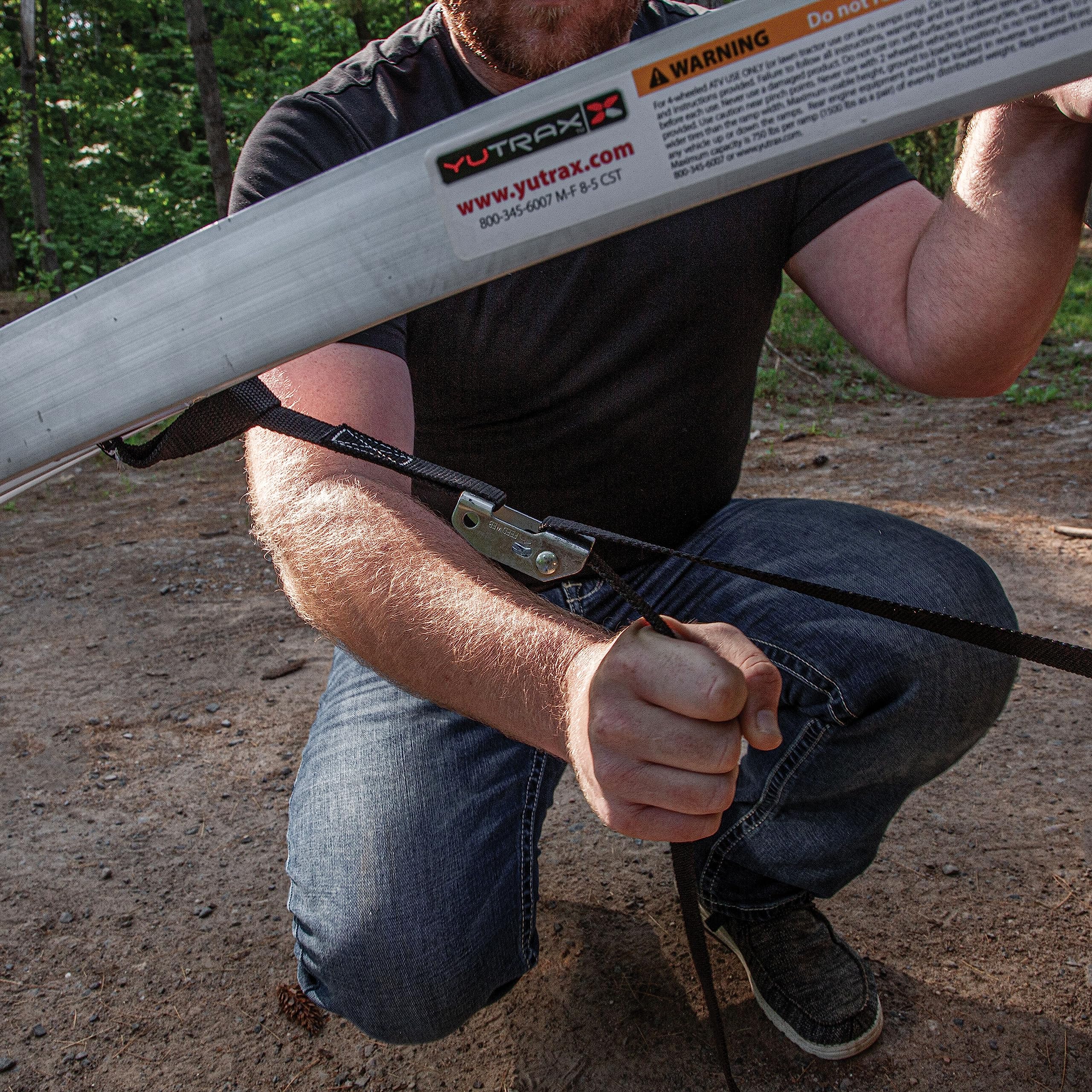 Yutrax XL Single Folding Aluminum Truck, UTV/ATV, Motorcycle Loading Arch Ramp, 750lb Capacity