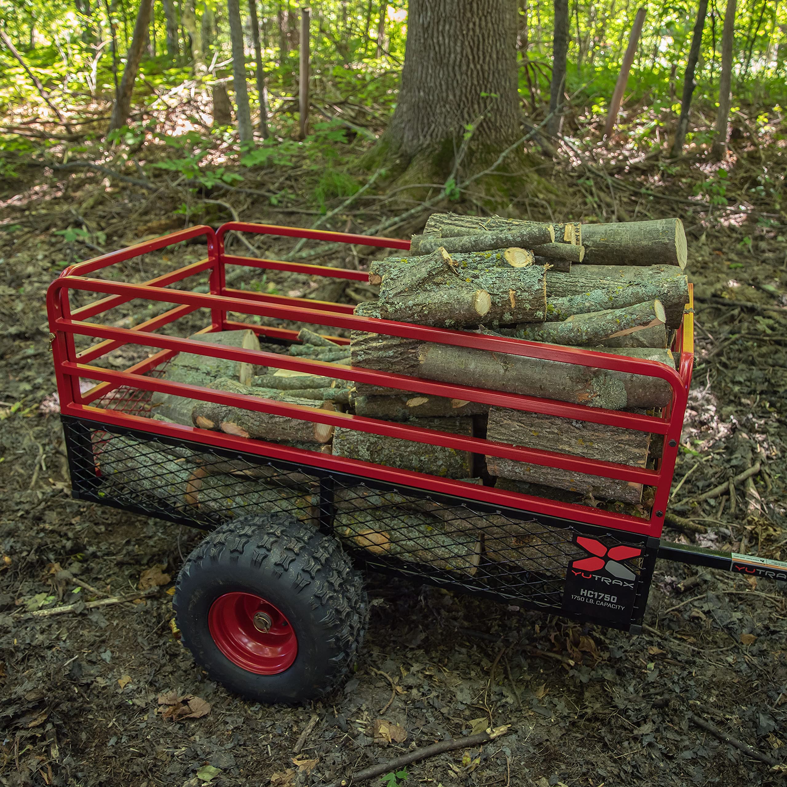 Heavy-Duty YUTRAX® HC1750 Trailer, Heavy-Duty Trailer, 1750 lb. Load Capacity, Heavy-Duty Steel Construction, Haul 28 Cub Feet, Minimal Assembly, Large Flotation Tires