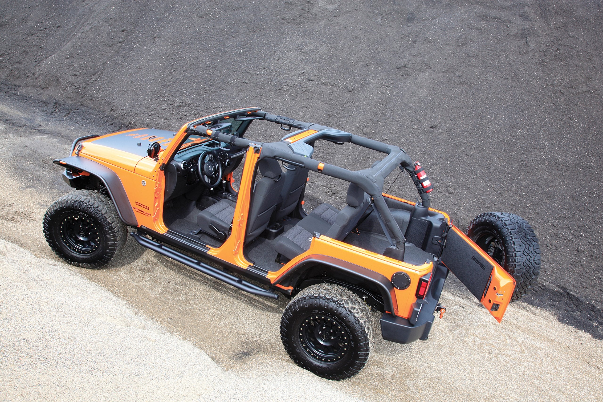 Jeep Bedtred - Bedrug | 2007 - 2010 Jeep Wrangler JK UNLTD 4 Door, Front Floor Liners (Includes Heat Shields) | Grey - 4 pc. | BTJK07F4