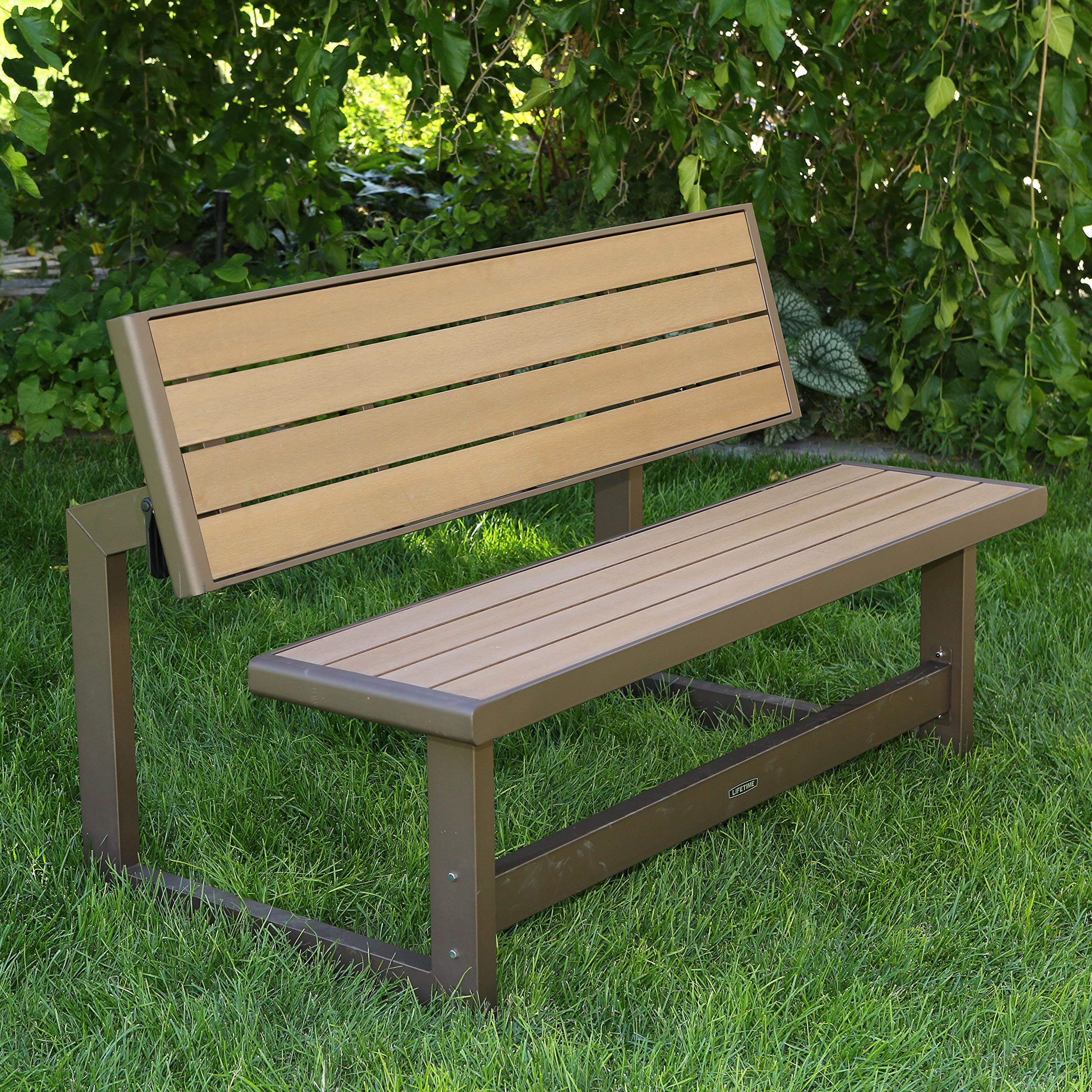 60054 LIFETIME Convertible Bench / Table, Faux Wood Construction