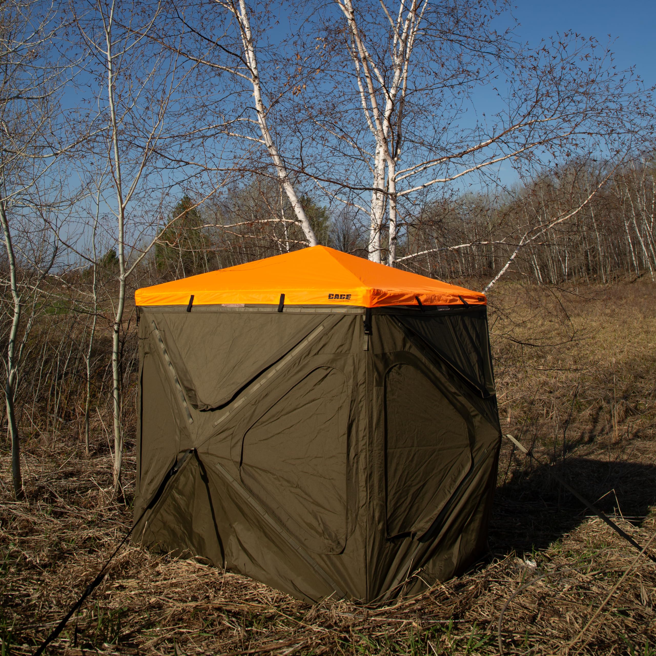 BLIND CAGE PERMANENT HUB, Blaze Orange Safety Cap, for Use with R30 Permanent Hub Blind, Safety During Hunting, Attaches Quickly and Easily, Blaze Orange, CBA700