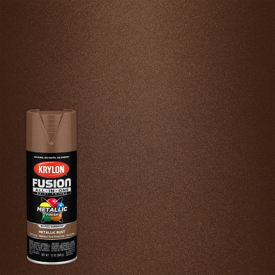Krylon All-In-One Fusion Adhesive Spray Paint for Indoor/Outdoor Use, 12 oz, Rust
