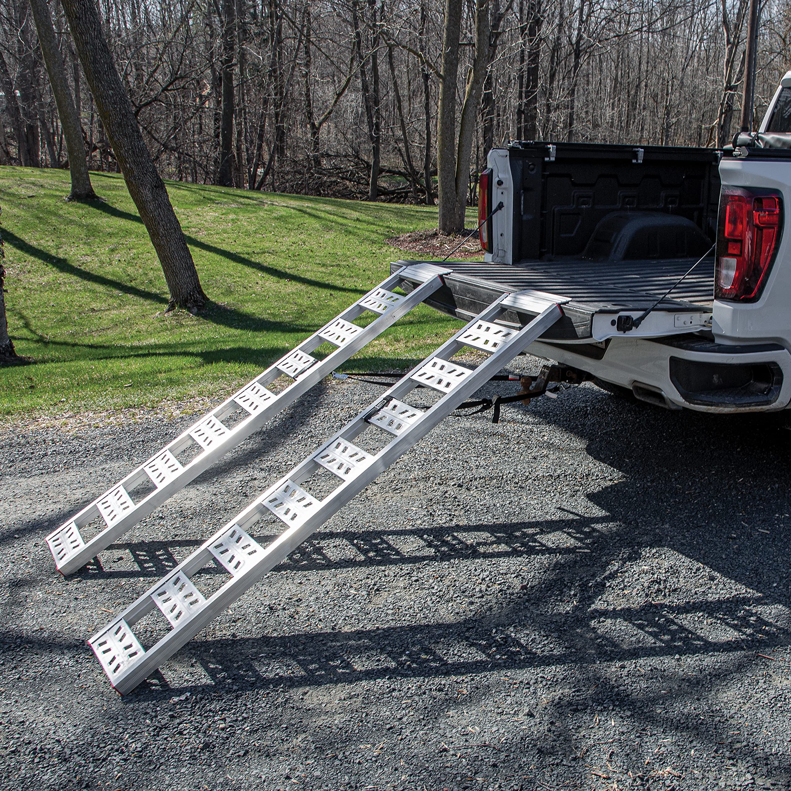 77” Yutrax® Utility Ramps, High-Strength Extruded Aluminum, 1800 lb. Load Capacity, Lightweight, Versatile, ATV/Riding Lawn Mower Loading, Pair, YR101