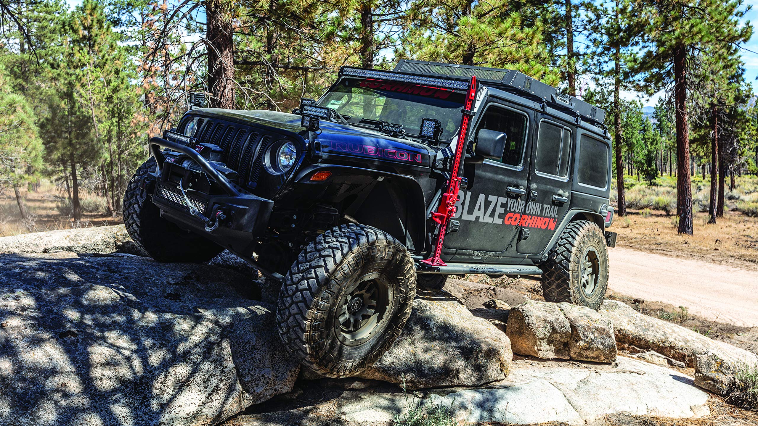 Exterior Jack Mount Go Rhino | Mild Steel, Textured Black | 701001T | Fits 2018-2024 Jeep Wrangler JL, JLU, Gladiator JT, 2-Door or 4-Door (Excluded Mohave Edition)