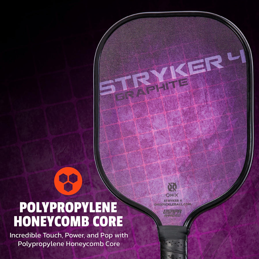 Onix Stryker Graphite Pickleball Paddle Features Oversized, Nomex, Paper Honeycomb Core, and Graphite Face