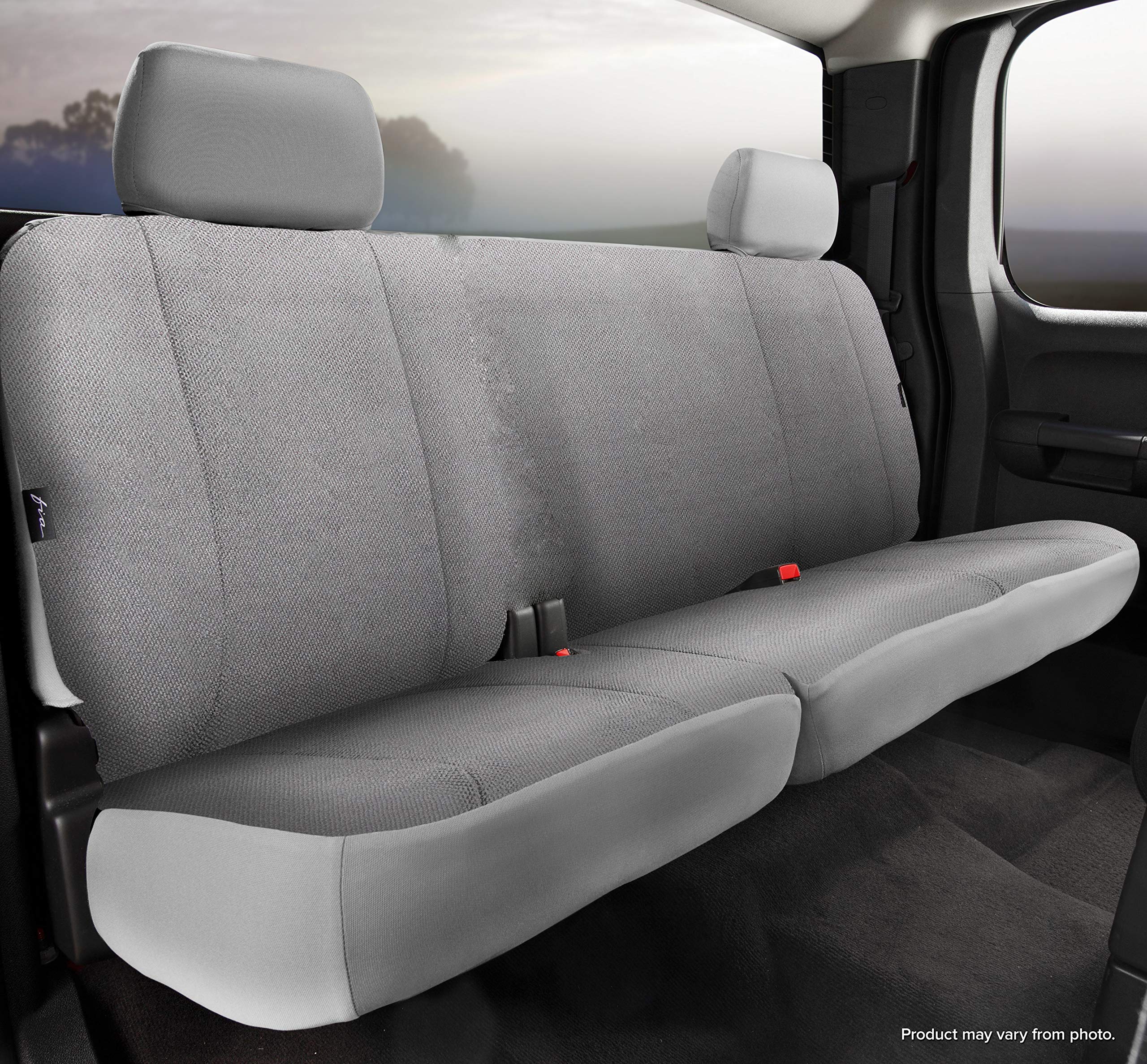 Gray Fia TRS42-67 Custom Fit Rear Seat Cover Split Cushion 60/40 - Saddle Blanket (Solid Gray)