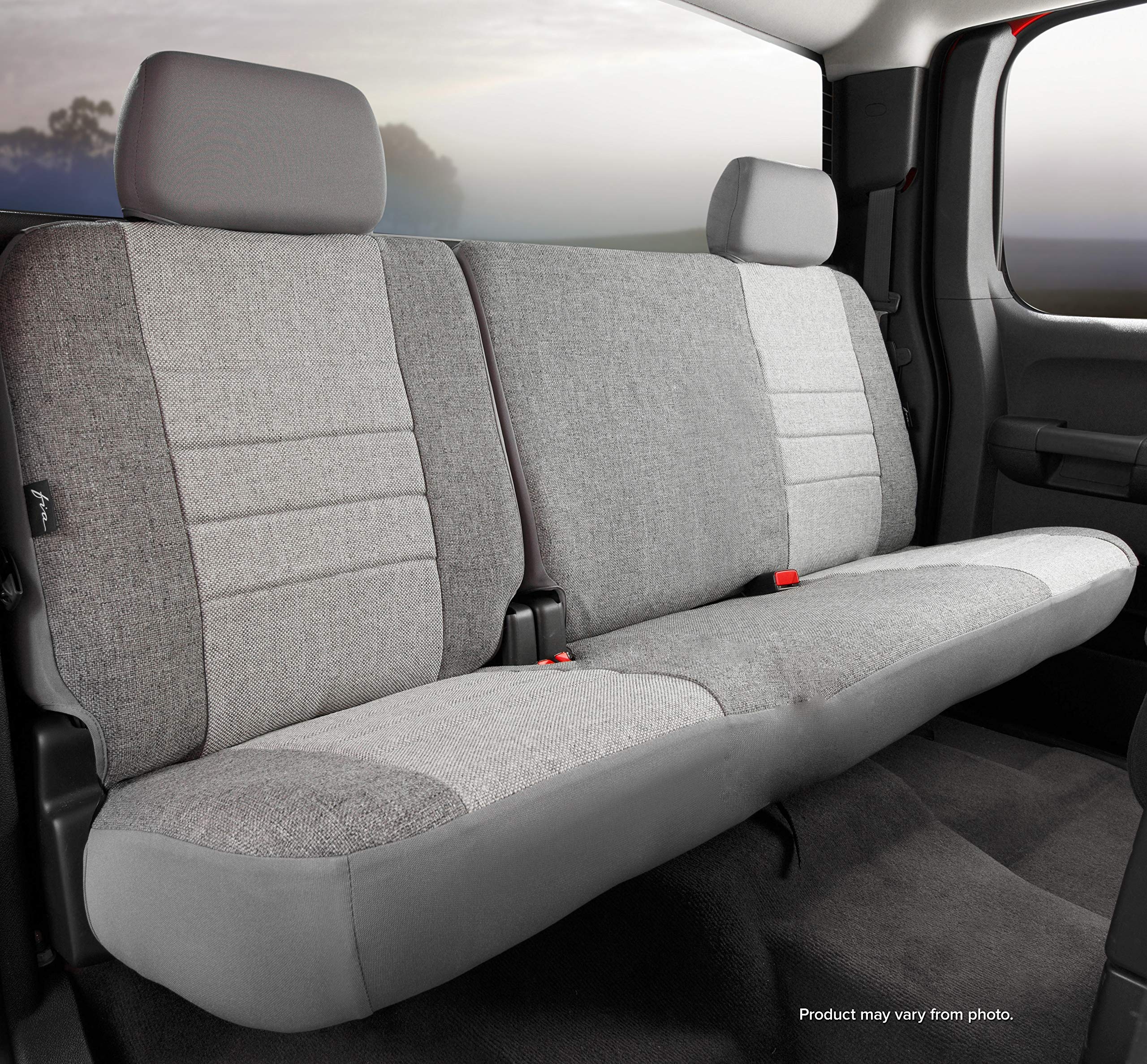 Gray Fia OE35-11 Custom Fit Rear Seat Cover Split Backrest 60/40 - Tweed