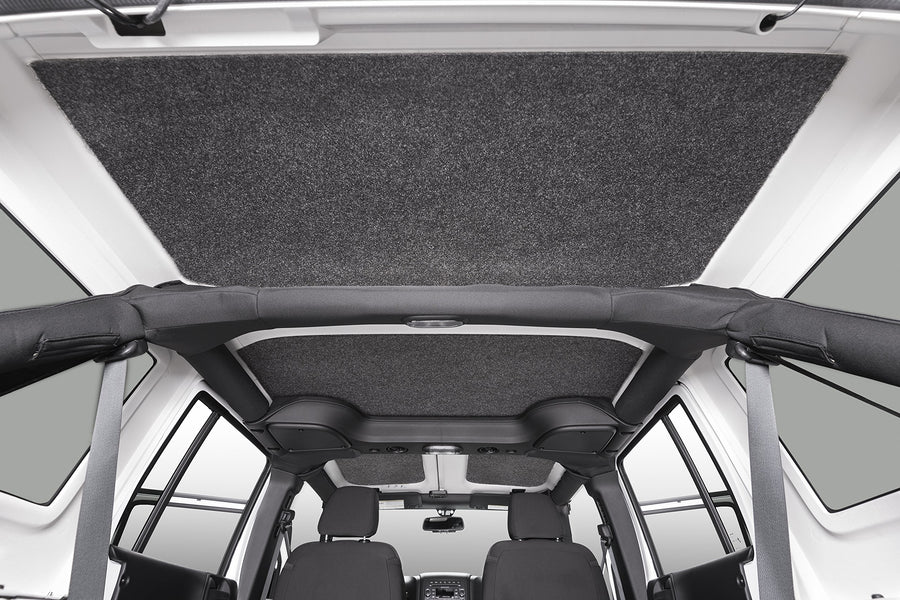 Jeep Bedrug Headliner | 2007 - 2010 Jeep Wrangler JK UNLTD 4 Door, Custom cut, Grey - 4 pc. | HLJK074DRK