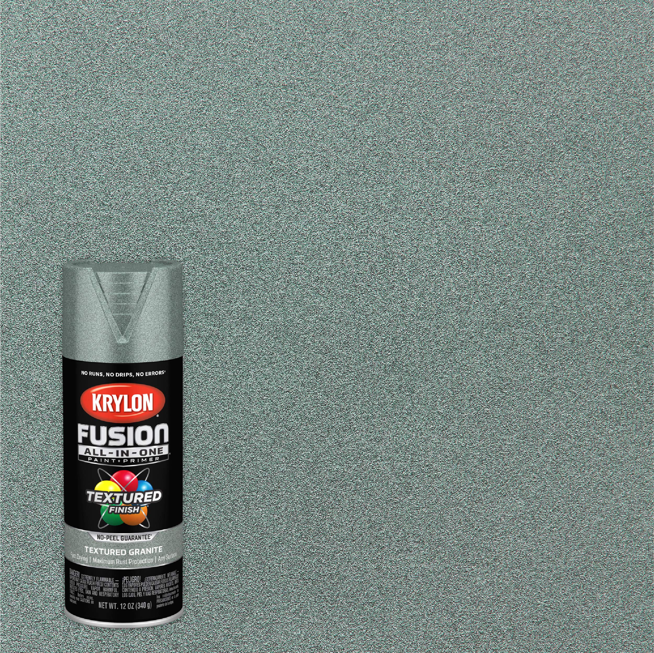 Krylon All-In-One Fusion Adhesive Spray Paint for Indoor/Outdoor Use, 12 oz, Granite