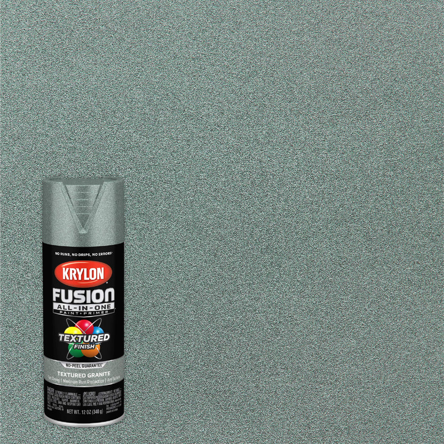 Krylon All-In-One Fusion Adhesive Spray Paint for Indoor/Outdoor Use, 12 oz, Granite