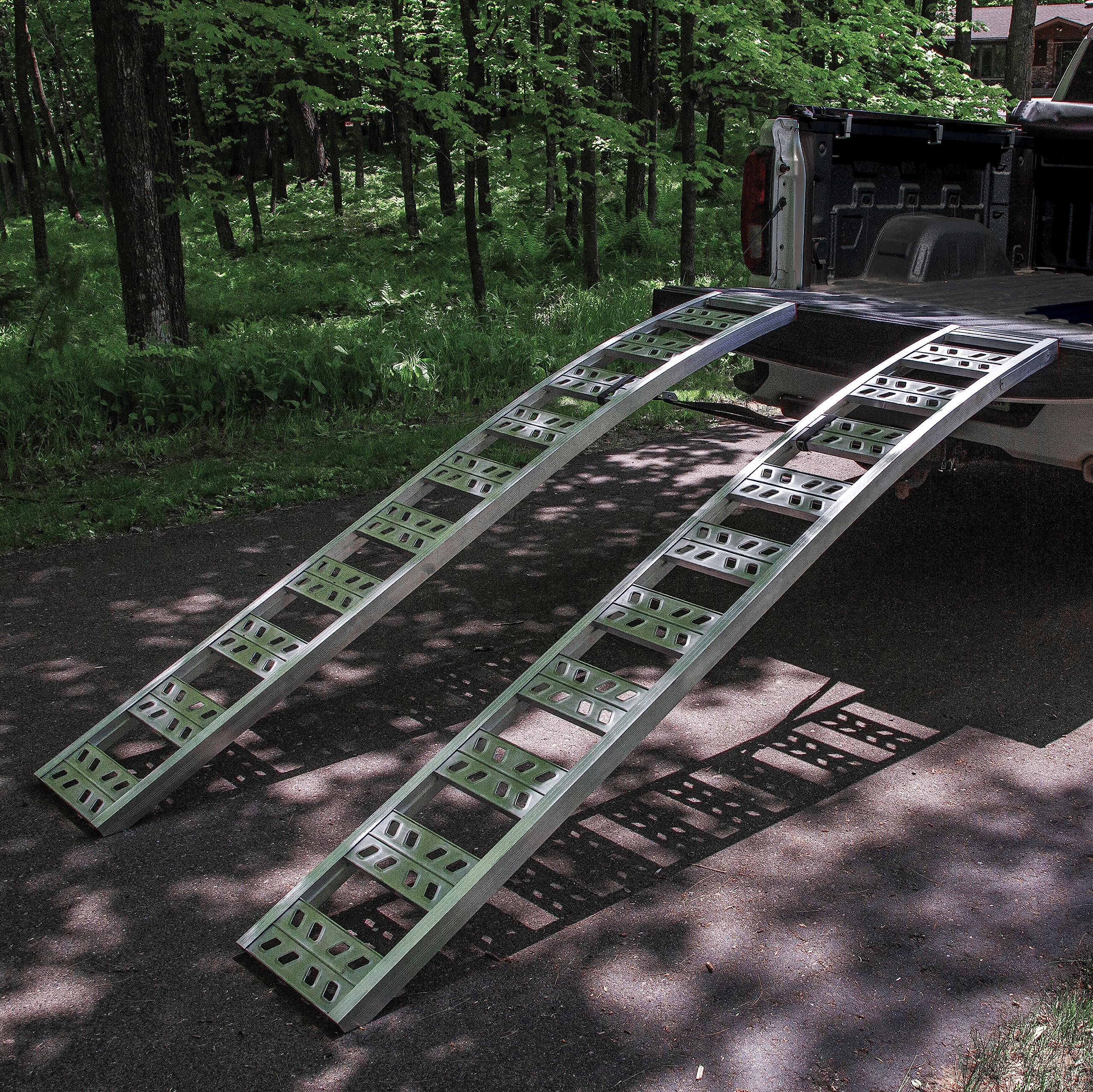 90” Yutrax® Arched Ramps, High-Strength Extruded Aluminum, 1500 lb. Load Capacity, Arched Design, ATV/Golf Cart/Riding Lawn Mower Loading, Pair, YR500